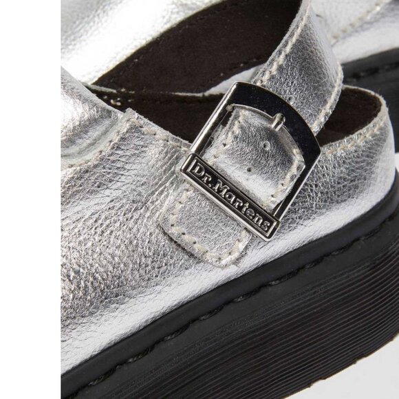 NEW Dr. Martens Laketen Atlas Slingback Platform Mules Silver - Picture 6 of 11